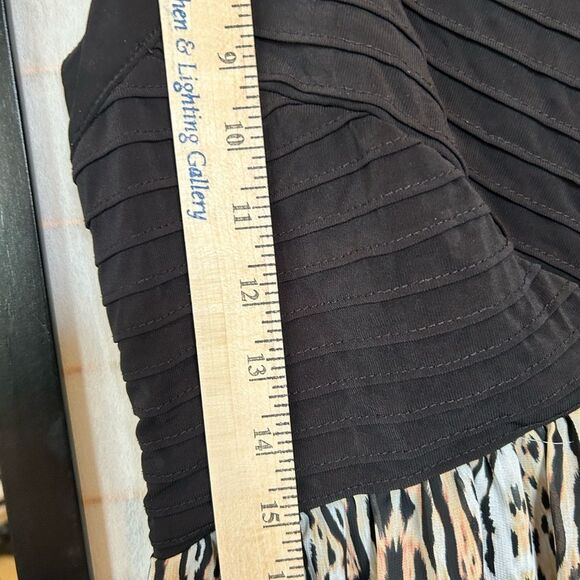 Sami & Jo Black Bodice Fit & Flare Leopard Print Skirt Maxi Dress 1X Mob Wife - Picture 5 of 9